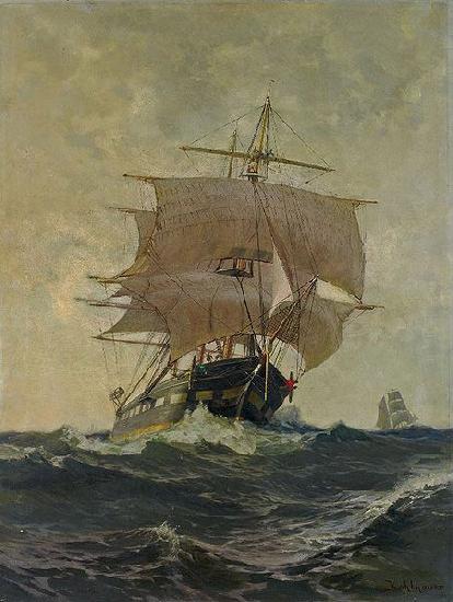 Eugen Kohlhauer Dreimastbark unter vollen Segeln